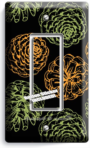 PATRÓN DE CONOS DE PINO INTERRUPTOR DE LUZ TOMA DE CORRIENTE PLACAS DE PARED ACOGEDORA DECORACIÓN DE HABITACIÓN DE CAMPO - Imagen 4 de 34