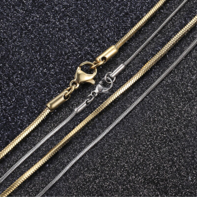 1/1.5/2mm Wholesale Non Tarnish Waterproof Stainless Steel 14K Gold Plated Snake Chain Necklace Unisex Anniversary - Foto 12