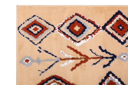 Moroccan Diamond - 2'x4', Beige, Geometric, Transitional Area Rug - 503 - Picture 4 of 9