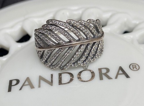 Authentic Pandora Light as a Feather Ring #190886CZ - Picture 5 of 6
