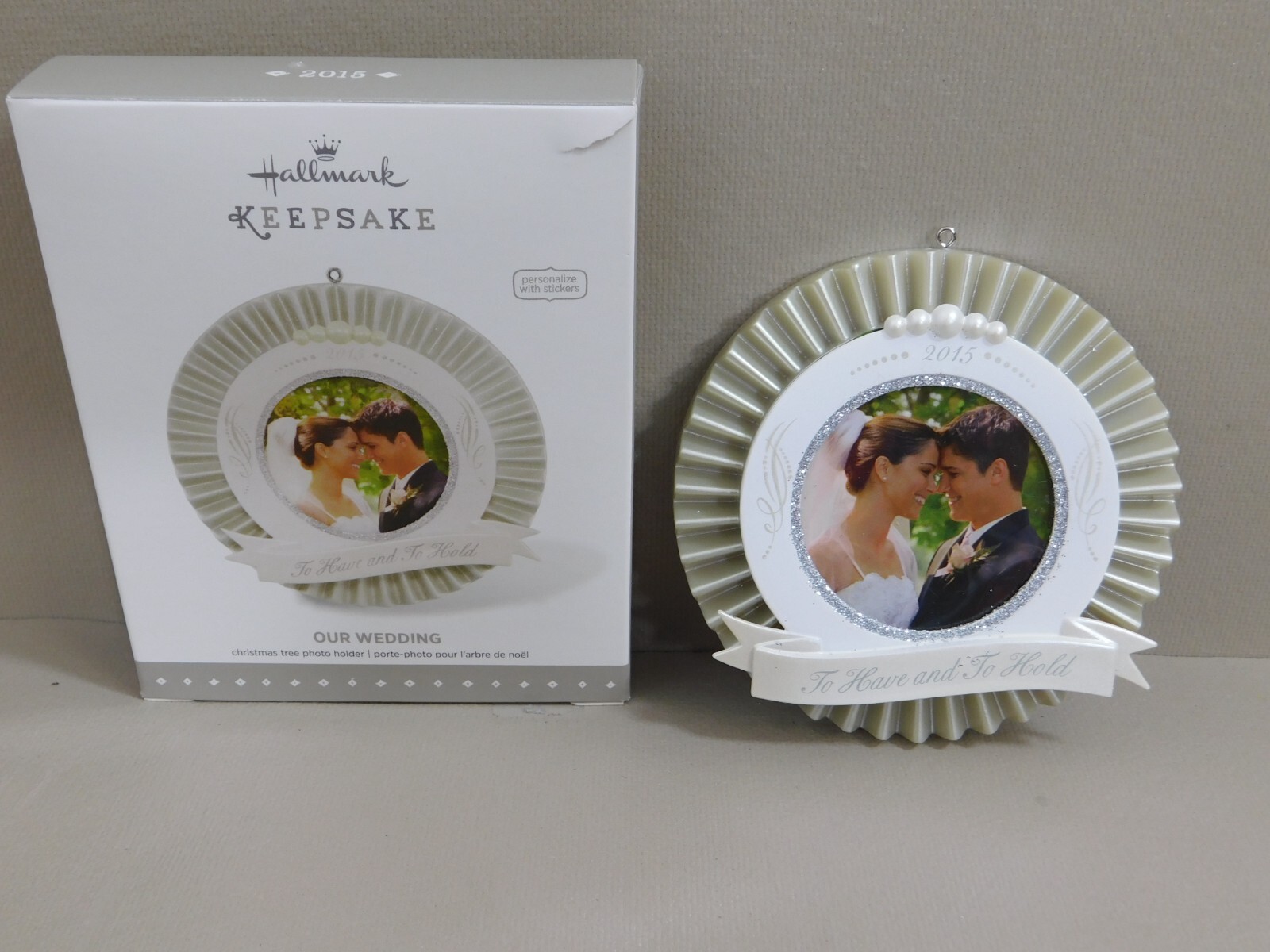 Hallmark Keepsake Wedding Couple Christmas Ornament with Photo Holder