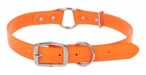 Ruff Maxx polyurethane coated nylon NEON ORANGE DOG COLLAR fits 14