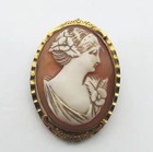 Antique Shell Cameo Brooch 12k Gold Filled By Prst Co Vintage Pink White