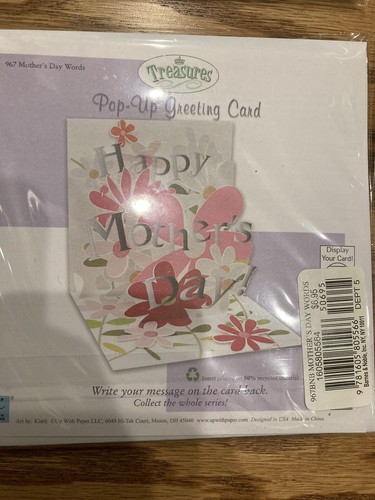 Lot Of 5 Pop Up 3D Mother’s Day Greeting Cards Treasures Up With Paper Floral - Picture 5 of 7