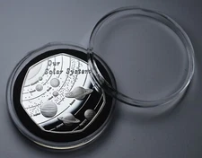 OUR SOLAR SYSTEM .999 Silver Commemorative in Capsule. Sun/Earth/Mars