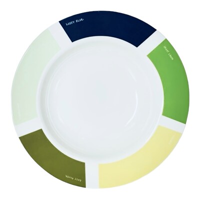Fishs Eddy PANTONE Lobby Blue Great Lawn East River 9 3/8'' Rim Soup Bowl NEW