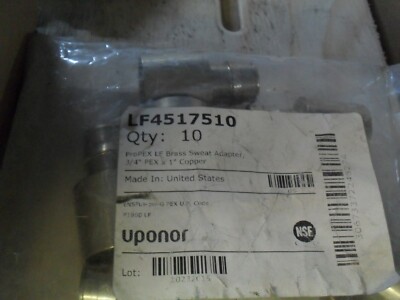 Uponor Wirsbo LF4517510 3/4''  Pex x 1'' female sweat Lead free Copper adapter x10