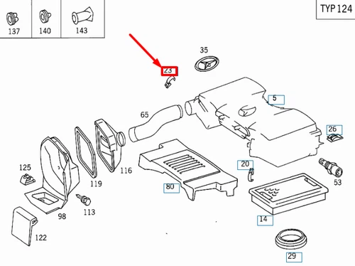 NEU MERCEDES-BENZ SL R129 LUFTFILTERBEFESTIGUNG A0000943855 ORIGINAL - Picture 10 of 10