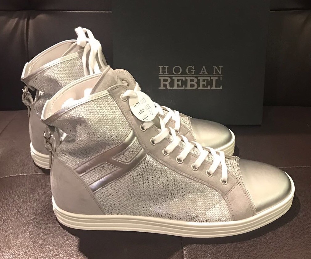 hogan donna rebel r182 paillettes argento n41 sconto 50%