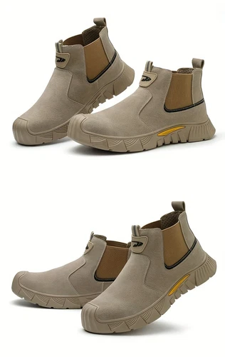 Herren Stahlkappe Arbeit Sicherheitsstiefel Rindsspaltleder Obermaterial Schweißen Funkenfrei - Bild 14 von 18