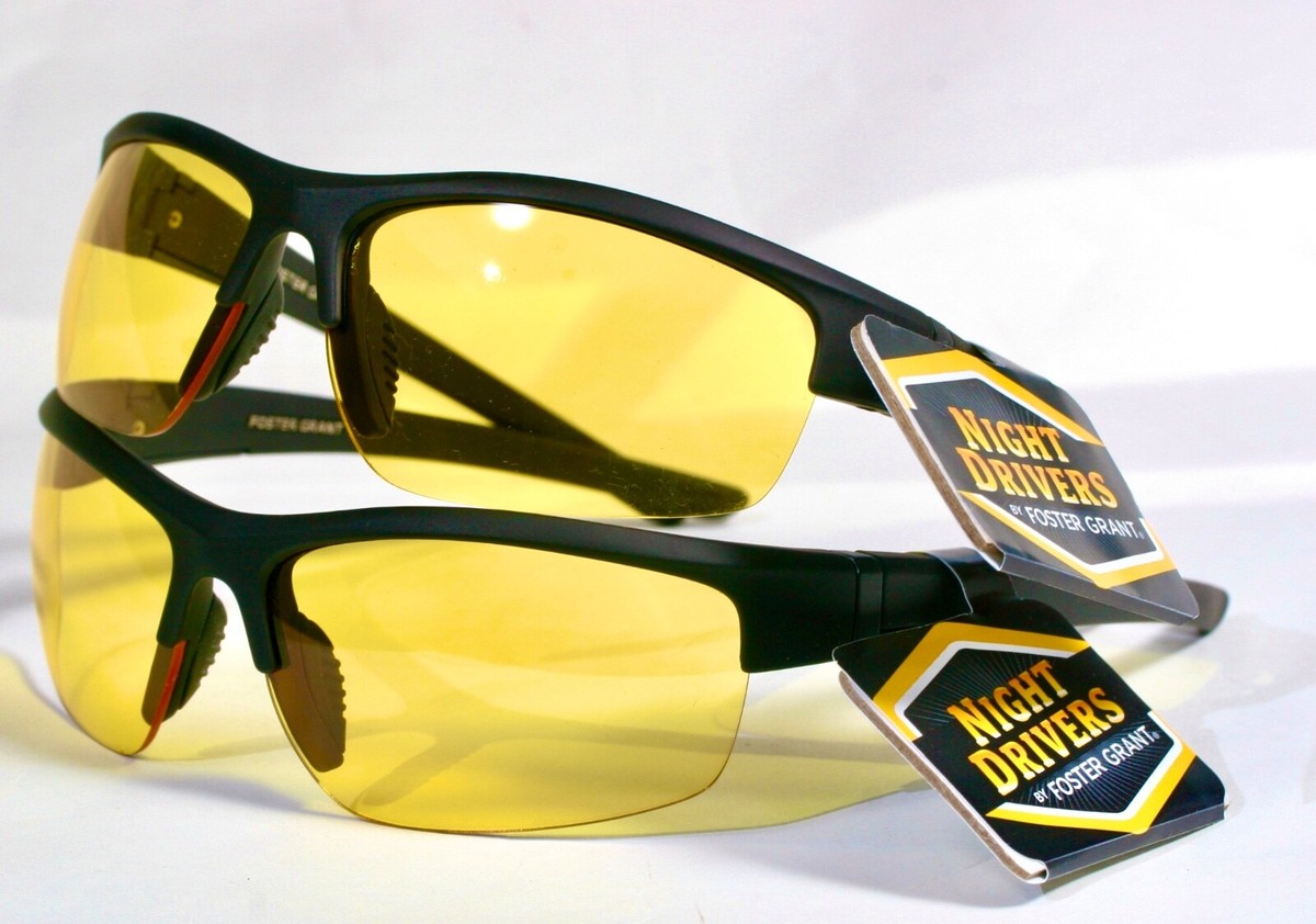 Two Pair New Foster Grant NIGHT DRIVERS PICK UP Sport Wrap Glasses
