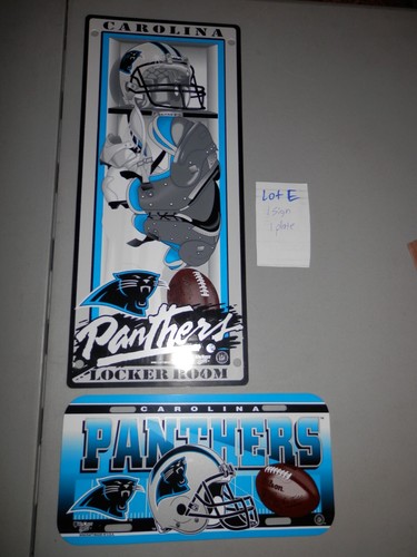Carolina Panhers sign & license plate lot (2) NFL NEW & VTG Lot E - 第 1/10 張圖片