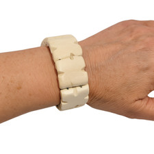 Handmade Bone Bracelet, Tribal Stretch Men Women Bangle Jewelry