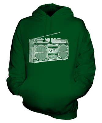 RETRO BOOMBOX UNISEX GEDRUCKT MODE KAPUZENPULLOVER TOP SWAG HIPSTER 80ER 90ER VINTAGE