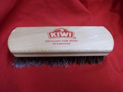 Kiwi 100% Horsehair Shine Brush just over 6 inch handle  1-b-3
