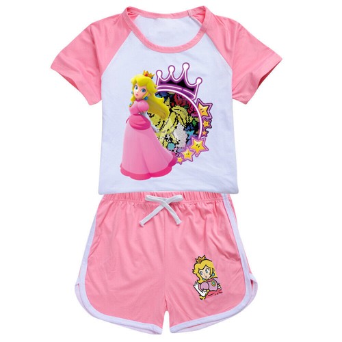 2024Kinder Shorts T-Shirt Set Loungewear Tuta da Allenamento Regalo Pigiama T-Shirt - Foto 14 di 32