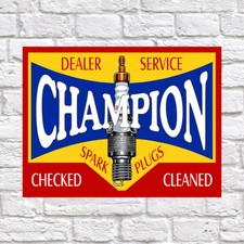 Champion Dealer Service Retro metal Tin Vintage Sign Garage Man Cave Shed Gift