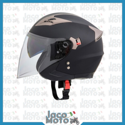 Helm JET zugelassen Doppelvisier Motorrad Roller Helmet NSE127 schwarz-grau-weiß