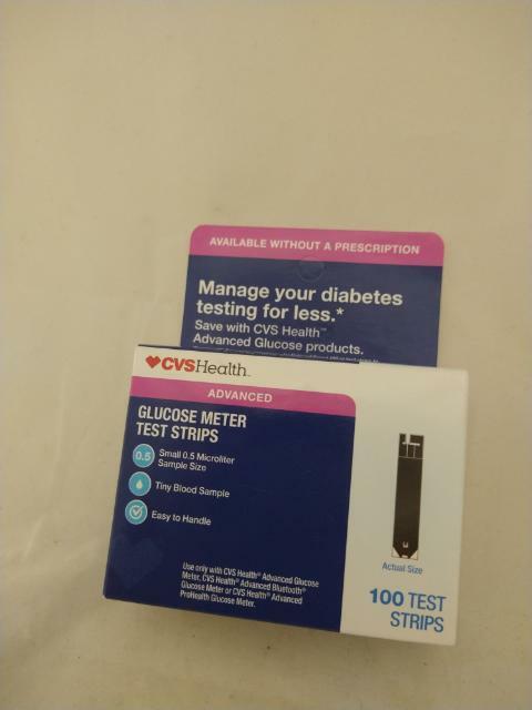 100 CVS Health Advanced Glucose Meter  Strips exp 11/30/2022  FAST SHIPPING