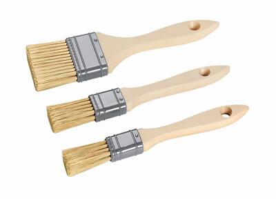 Pinsel-Set 3-teilig Flachpinsel Lackieren Maler Wandfarbe Lack Streichen Lasur