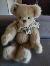Genuine Mink Fur Teddy Bear. Handmade Real Fur Grace Ann 12 1/2 Inches