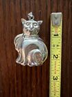 vintage puffy 925 Sterling Cat pendant
