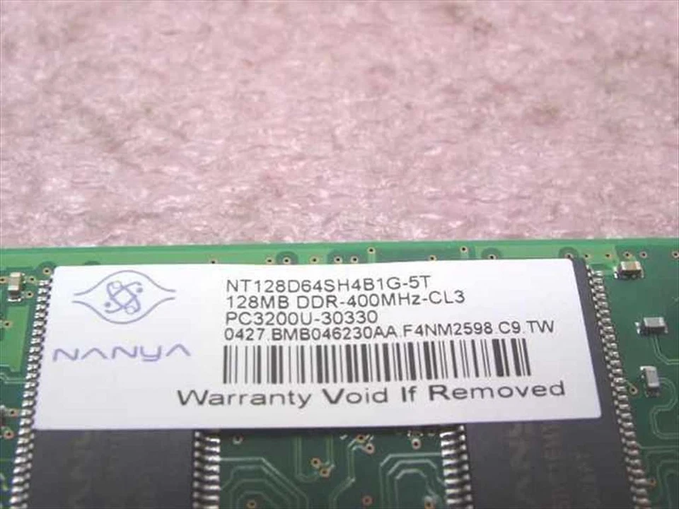 Nanya 128MB Memory NT128D64SH4B1G-5T CL3.0 PC3200-30330 - Image 2 of 3