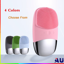 Electric Silicone Facial Cleansing Brush Face Skin Care Deep Cleaner Massager AU