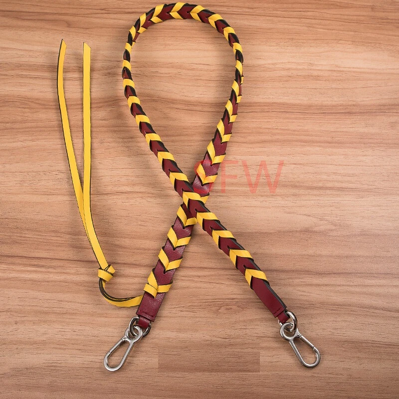 Nova alça de ombro tiracolo de couro tecido real sem marca para série de quebra-cabeças Loewe - Imagem 2 de 4