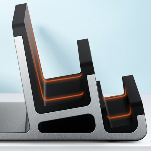 Support bureau double fente pour MacBook, iPad, iPhone Satechi Gris - Photo 3/6