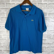 Lacoste Mens Classic Fit Pique Polo Shirt Blue Short Sleeve Size 5 LARGE 5191L
