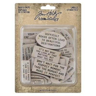 Tim Holtz Idea-ology Spanplatte Zitat Chips 48 Stück - Etiketten