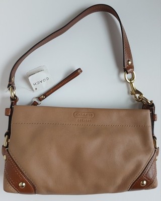 NWT Vintage Coach Carly Small Leather Mini Hobo Purse Bag Camel