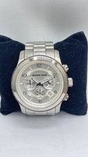 Men's Michael Kors Stainless Steel Chronograph White Dial 45MM Watch 177.0g