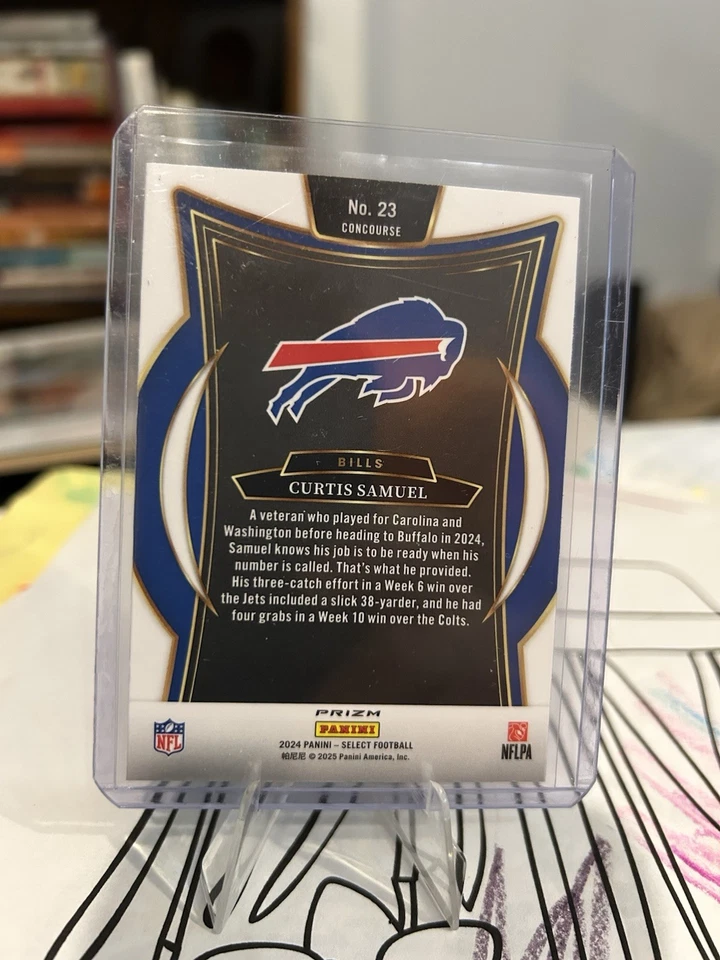 2024 Panini Select - Concourse Curtis Samuel #23 Black & Green Shock Prizm - Image 2 of 2