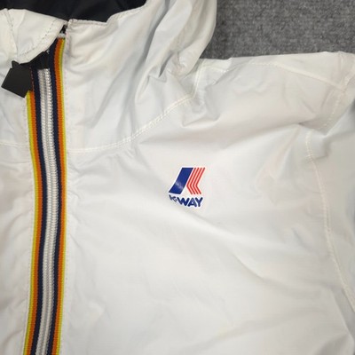 K-WAY Le Vrai 3.0 Claude Windbreaker Jacket Mens XS White Full Zip