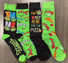 Brand New - One Size Fits Most -Teenage Mutant Ninja Turtles- 4 Pair Crew Socks