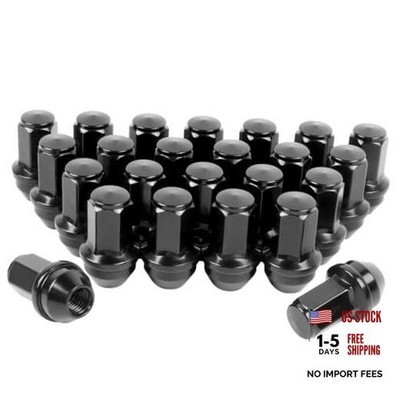 Lug Nuts OEM Factory Style Large Acorn Seat for 2001 M14x2.0 Black 2.17IN,24PCS