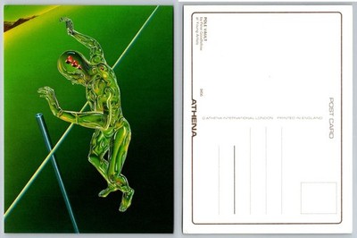 Peter Goodfellow Pole Vault Sci-Fi Art Postcard Athena Robot Cyborg Futuristic