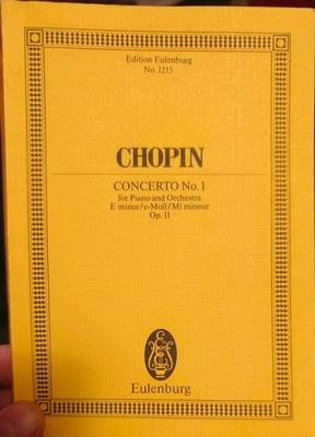 CHOPIN Concerto No. 1 Piano Orchestra E minor Op. 11 - Miniature Score Eulenberg