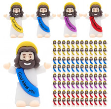 100 Pcs Little Jesus Figures Mini Jesus Figurines in Bulk Original Multi Color