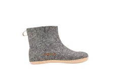 Botas de interior Woollyes carbón con suela de cuero - Calzado acogedor y elegante