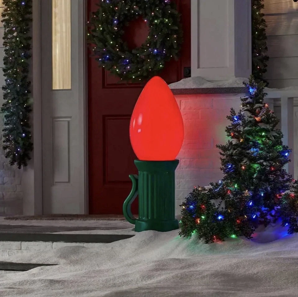 3 ft Battery Operated LED Jumbo Bulb Holiday Yard Decor Prop *Multiple Colors* - Image 2 of 4