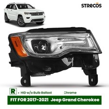Passenger Hidxenon Headlight For 2017-2021 Jeep Grand Cherokee Chrome 16 Pins