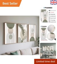 Tranquil Sage Green Wall Art Set - 3 Modern Canvas Prints for Chic Interiors