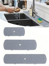 Faucet Splash Guard Silicone Sink Drip Water Mat Pad Drying Tray Kitchen Bath UK