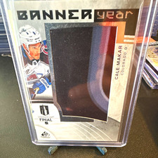 Upper Deck SP Game Used Cale Makar Avalanche Banner Year Relics MEM BYSC-CM