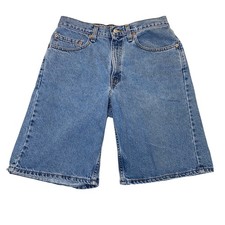 Vintage Levi's 550 Relaxed Fit Denim Shorts Men's 32 Light Wash Red Tab 10"