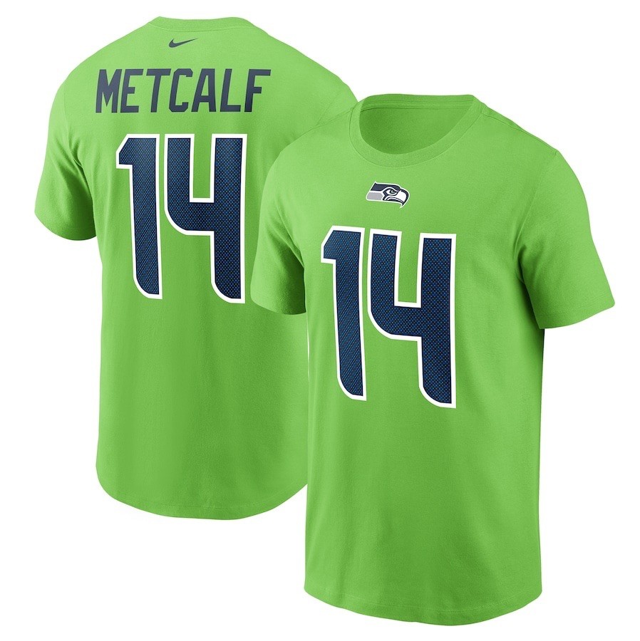 Nike Jersey T-Shirt DK Metcalf #14 Green Seattle Seahawks Men's Multiple Sizes