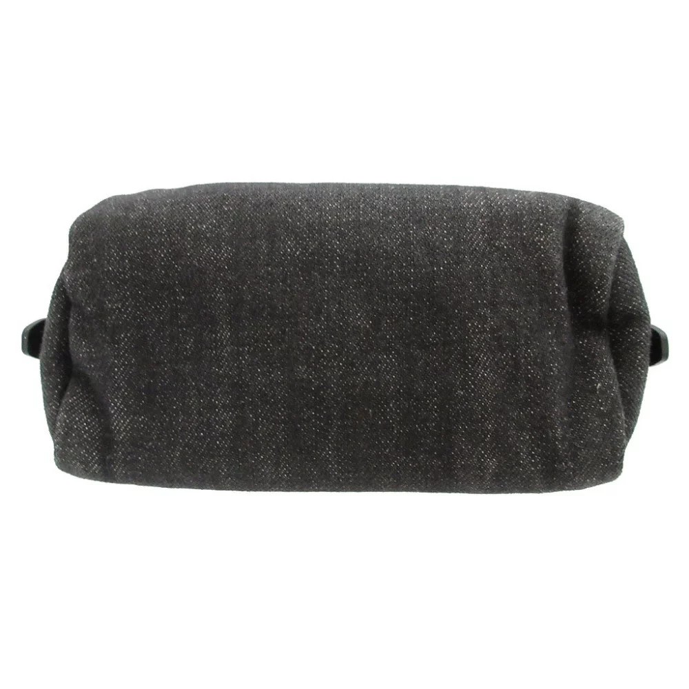 Prada Authentic Triangular Plate Pouch Black Deni… - image 3